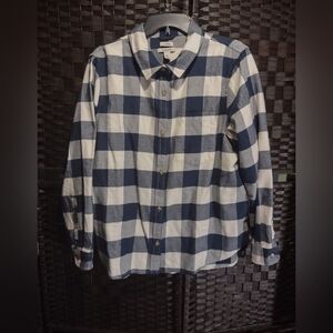 L.L.Bean Women's XL Soft-brushed Relaxed Fit Plaid Flannel Shirt